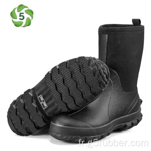 Bottes de pluie en caoutchouc moyen pour les hommes